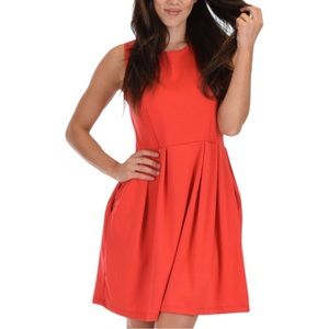 BB Dakota Red A-Line Sleeveless Pleated Mini Dress Size 2 Minimalist Boho